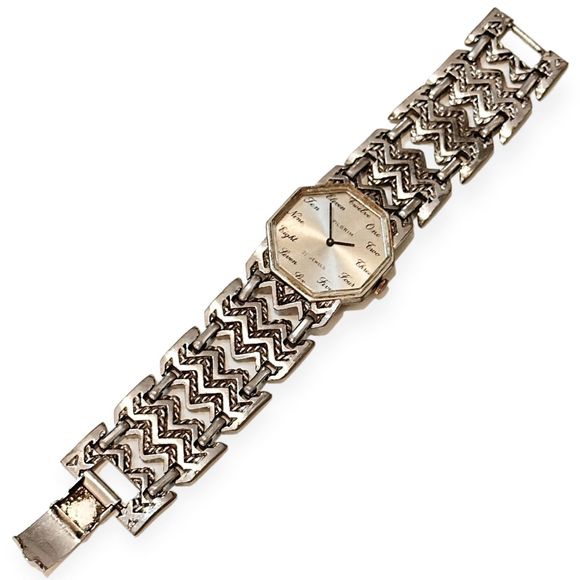 Vintage PILGRIM Ornate Silver Bracelet Mechanical Watch - Picture 2 of 4